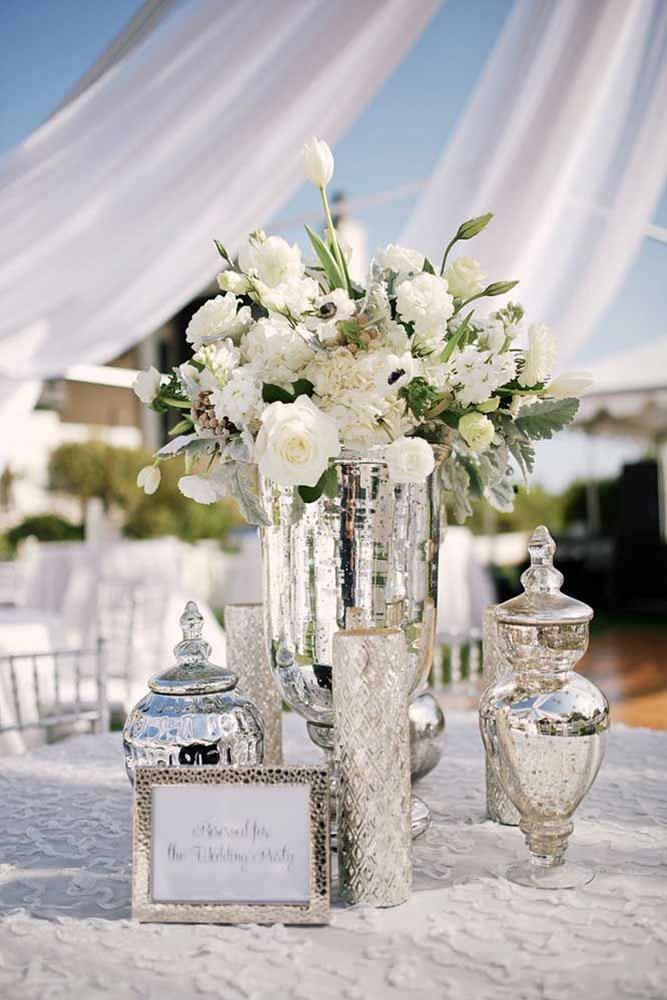 silver wedding decor ideas all vase with white flowers centerpiece paul johnson photography