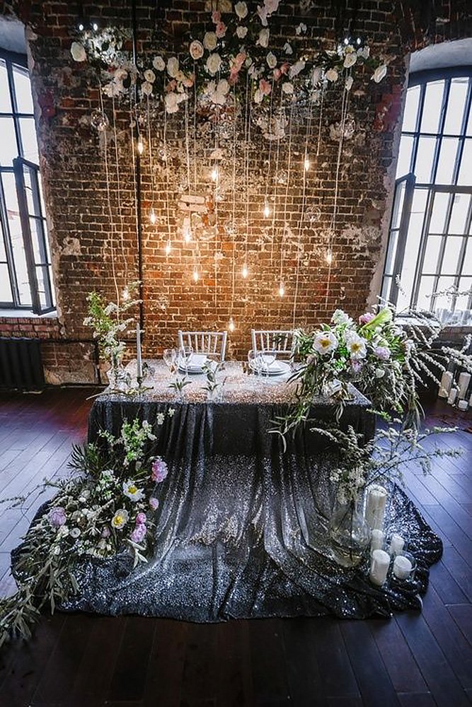 silver wedding decor ideas silver tablecloth decorated and hanging lighting kristina.ageeva.decor