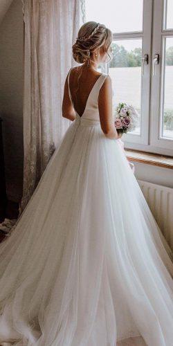 simple wedding dresses ball gown v back rosa clara