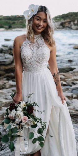 cheap wedding dresses a line halter neckline lace top for beach under 1000 olegcassiniau