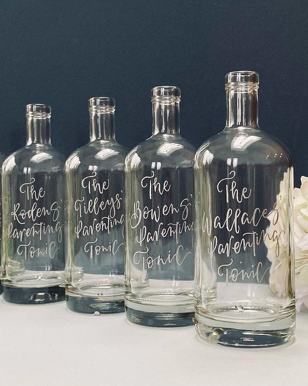 nautical wedding custom engraved glass bottles