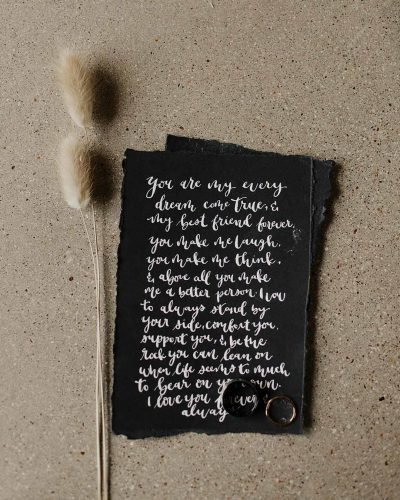 wedding vows for her bride stationary 