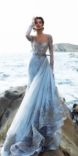 blue lace wedding gown