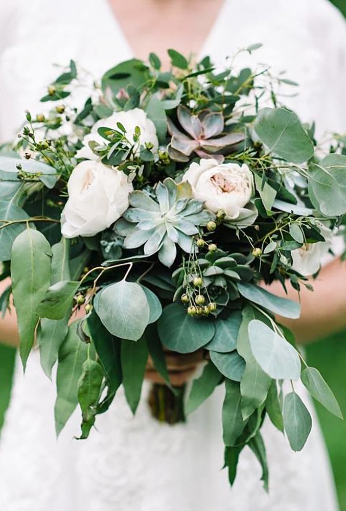 green wedding florals trendy bouquet