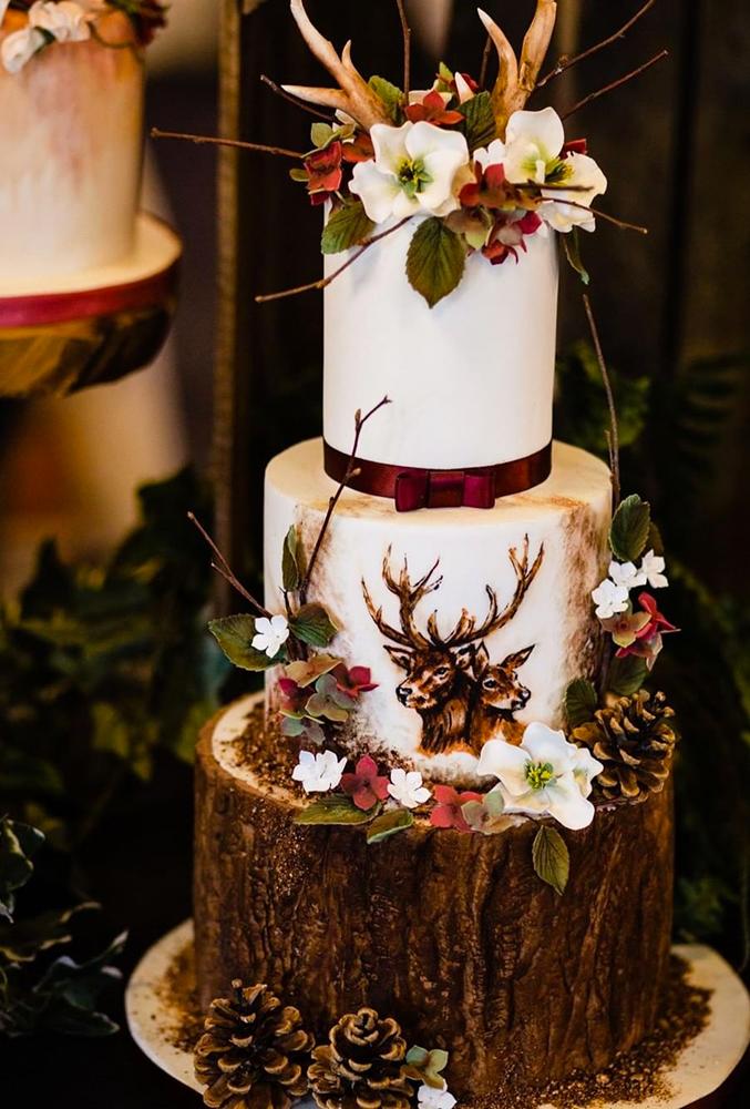 handpainted wedding cakes rustic cake