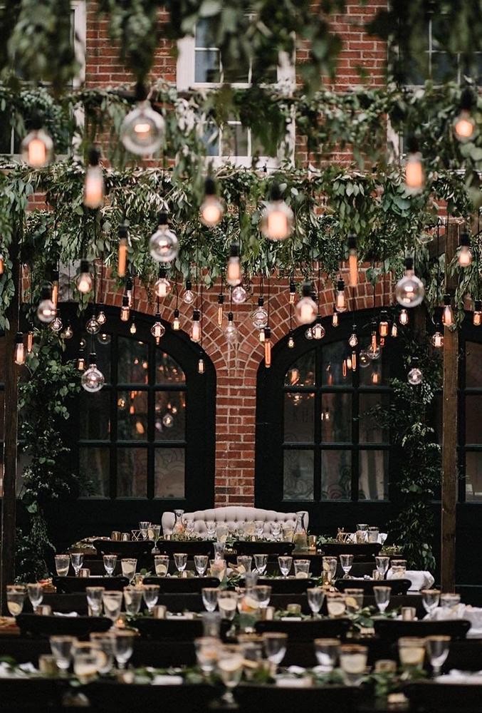 industrial wedding decor wedding light in reception decor