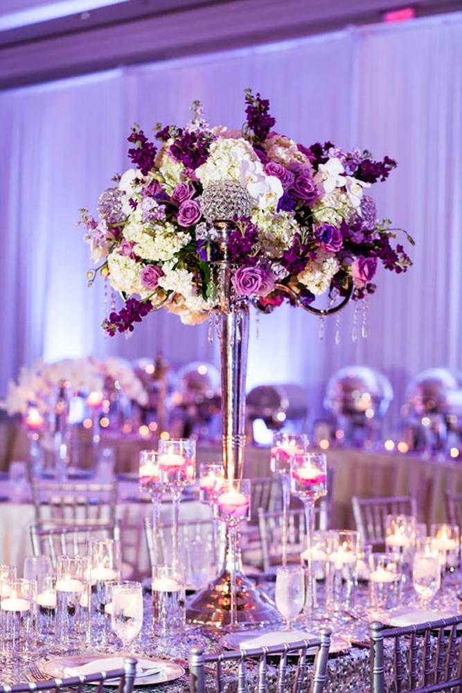 lavender-wedding-decor-ideas-tall-centerpiece-Kimberly-Photography