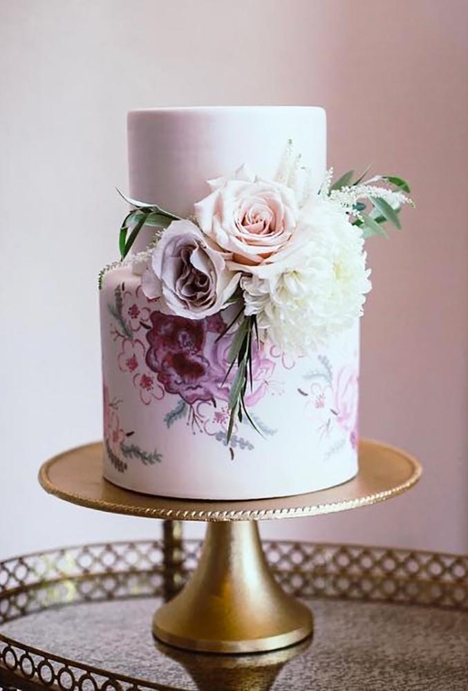 mini wedding cakes flower watercolor cake