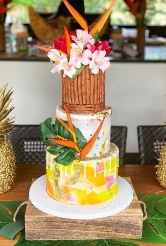 tropical wedding cake trends elegant cake showdonttellmiami