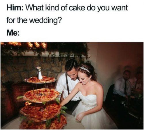 wedding memes wedding pizza as cake