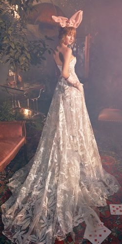 galia lahav wedding dresses a line low back with train floral 2020