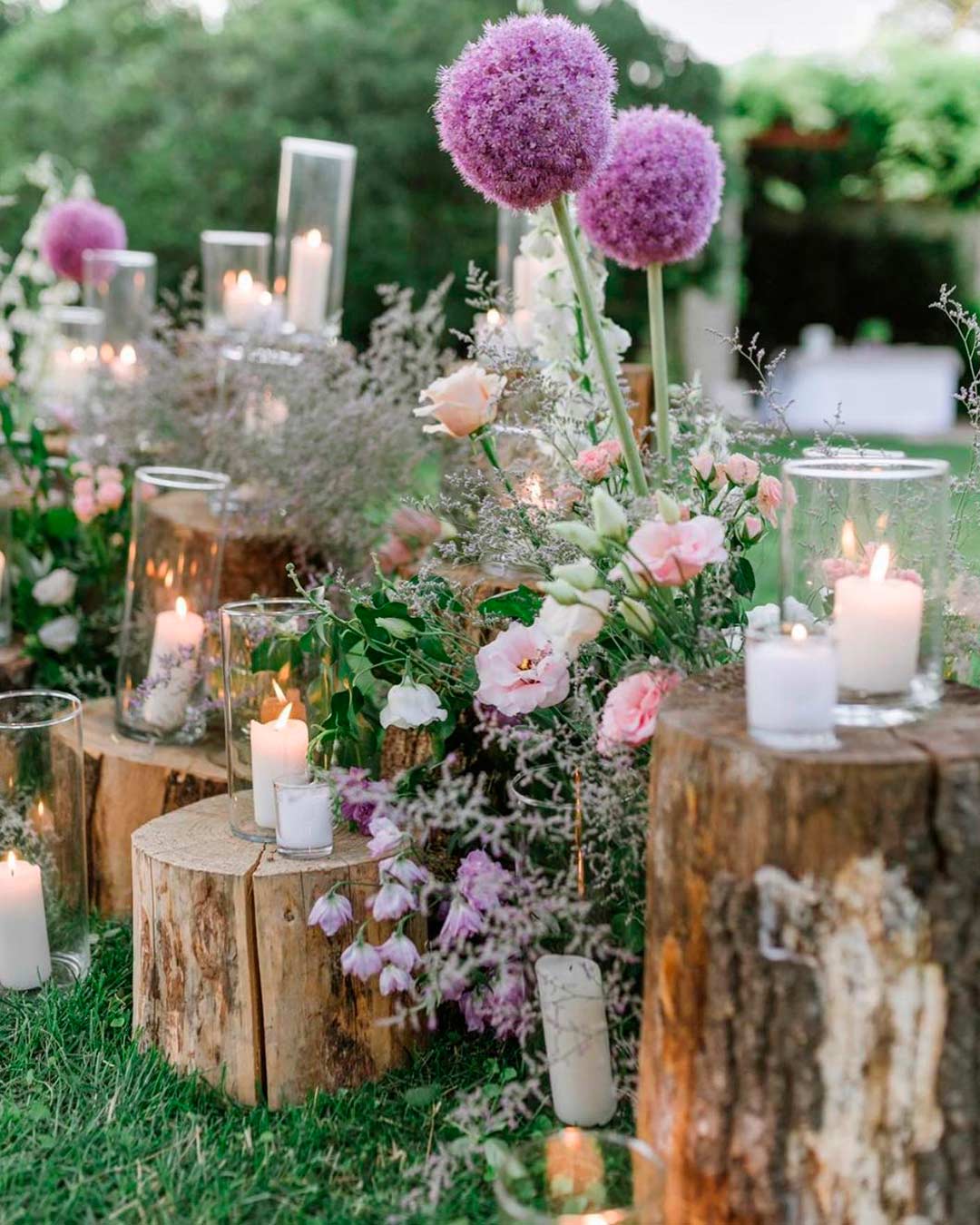 rustic wedding ideas birch wood flowers