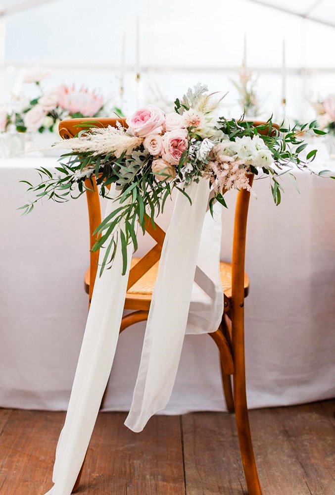 simply chic wedding flower decor ideas floral chair decor