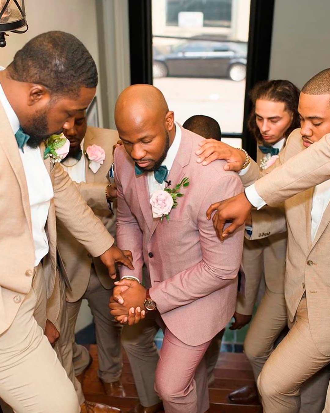 wedding blessing groom groomsmen