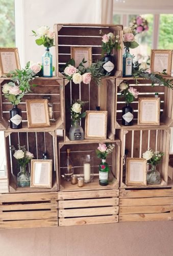 wooden crates wedding ideas reception details Jessica Raphael