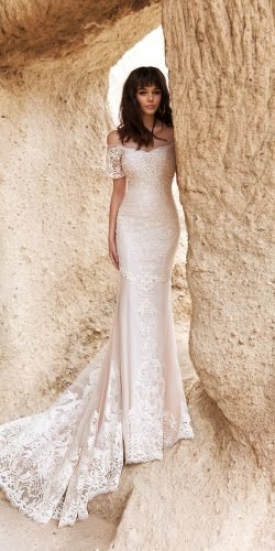 katherine joyce wedding dresses sheath off the shoulder lace strapless 2020