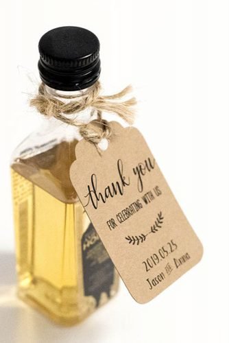 mini wine bottles craft paper tags thank you card