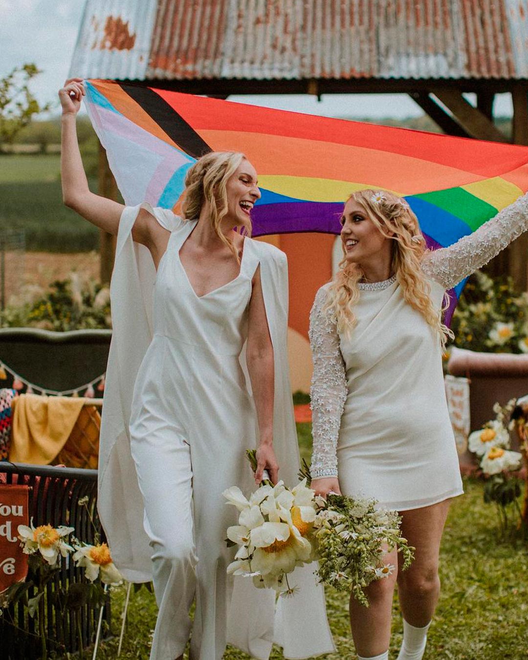 lesbian wedding ideas couple praide decor