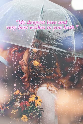 wedding wishes couple under the rain
