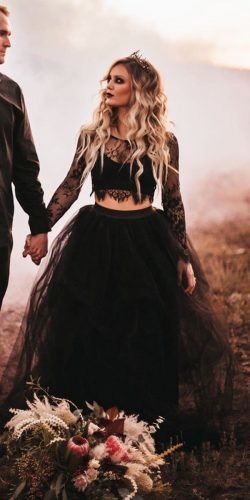 black skirt and top for wedding