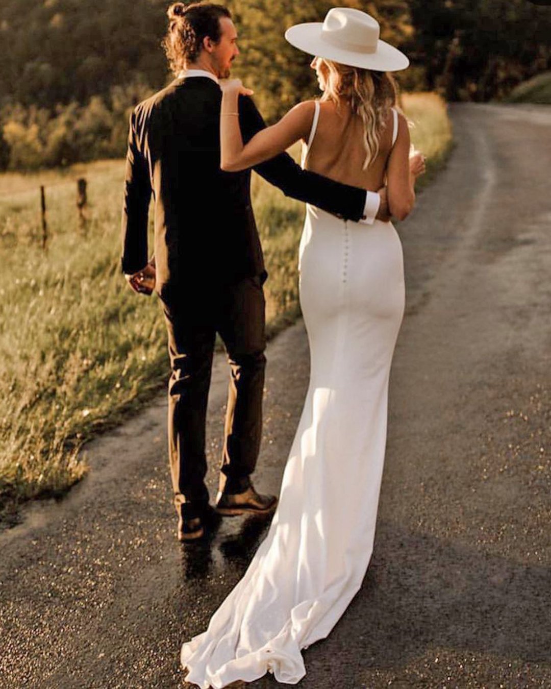 boho wedding dresses sheath simple with spaghetti straps low back madewithlove