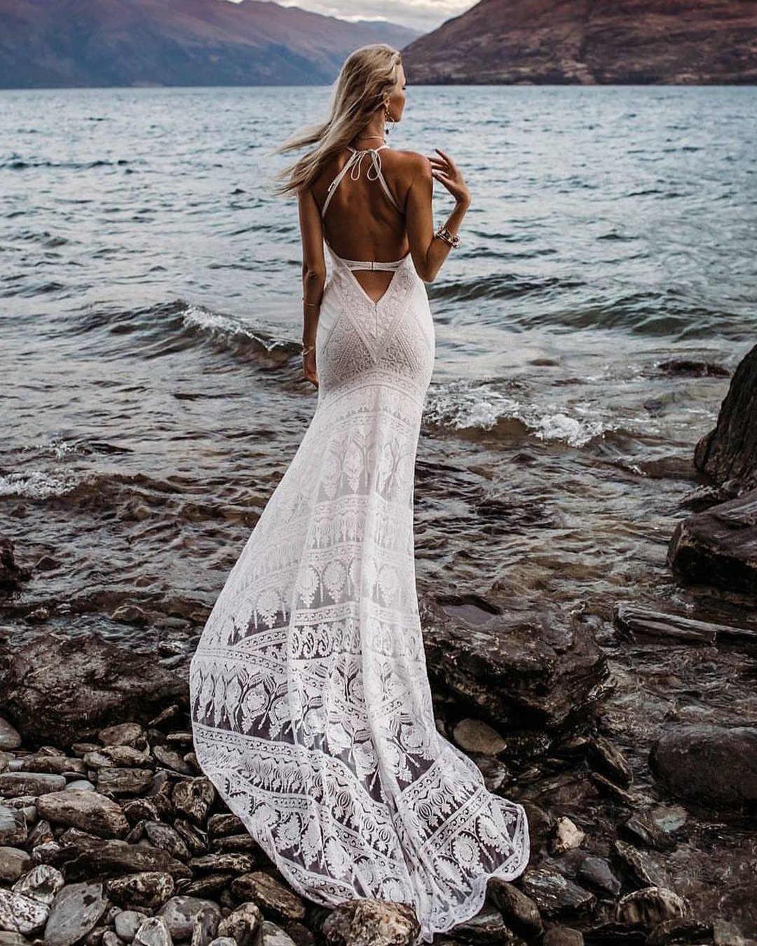 boho wedding dresses with sleeves low back beach beach alta moda bridal