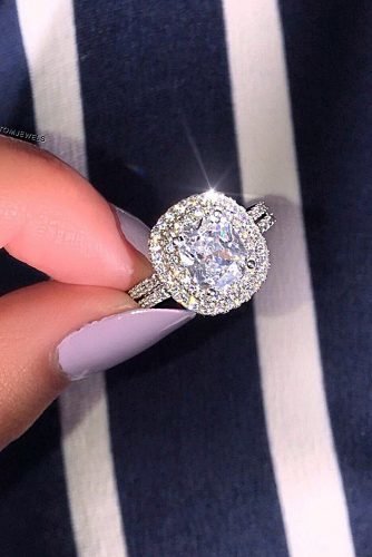 billige Verlobungsringe Doppelhalo Ring