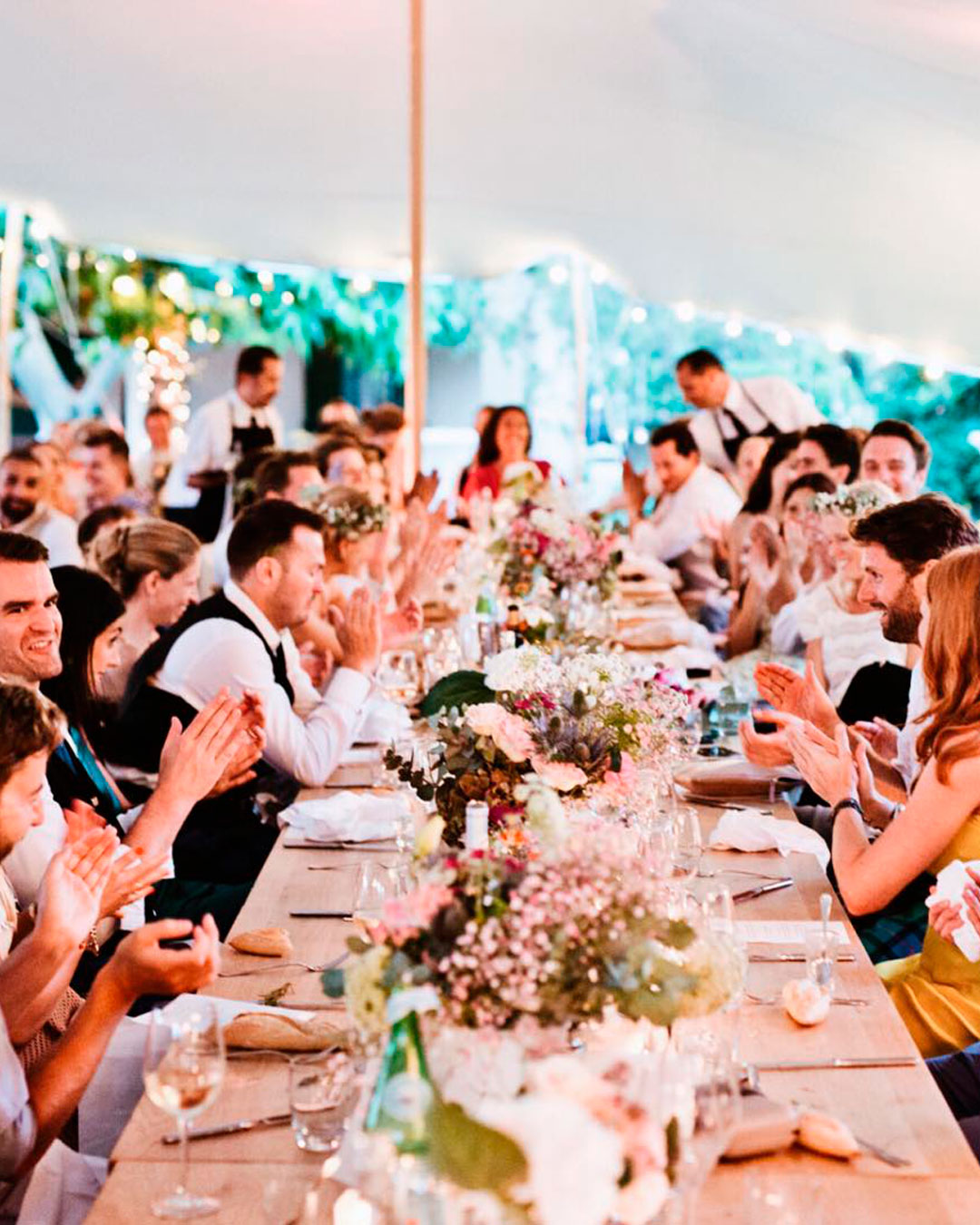 irish wedding toast guests table