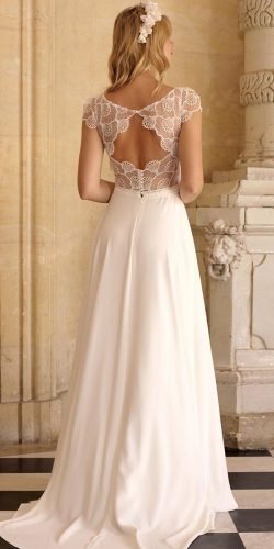 wedding dresses with cap sleeves and open back