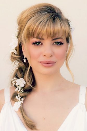 24 Charming Wedding Hairstyles With Bangs | Wedding Forward