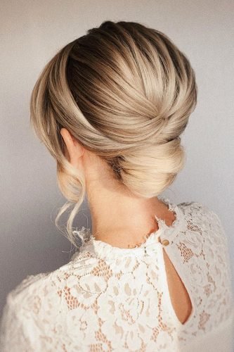 wedding updos smooth textured low bun bridal_hairstylist