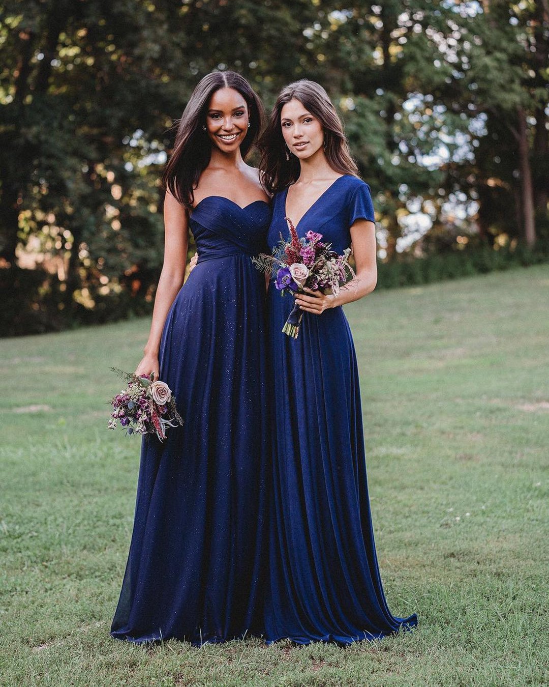 blue bridesmaid dresses cobalt country allurebridals