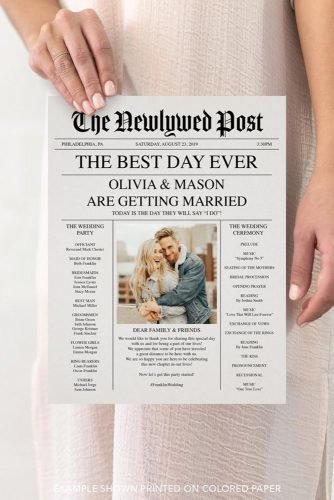 cheap wedding programs newspaper wedding program
