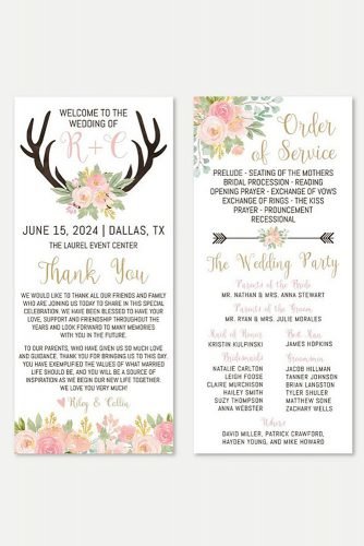 cheap wedding programs wedding program with deer antler picture