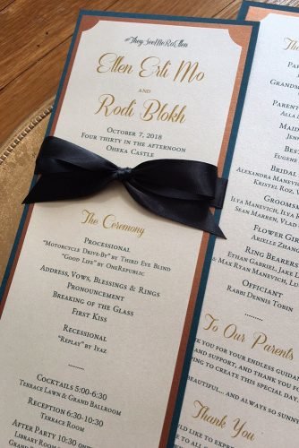 cheap wedding programs wedding program with ribbon