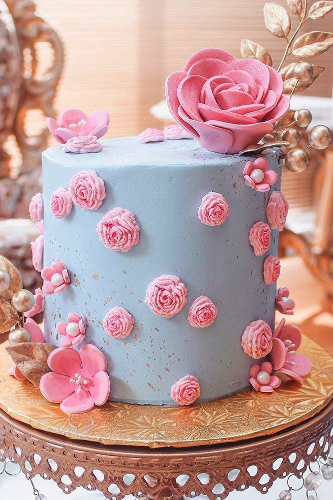 fondant wedding cake pink gray