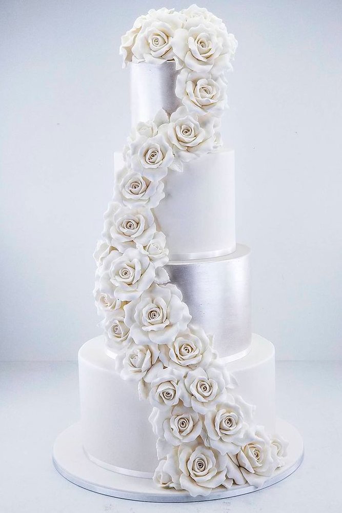 fondant wedding white roses