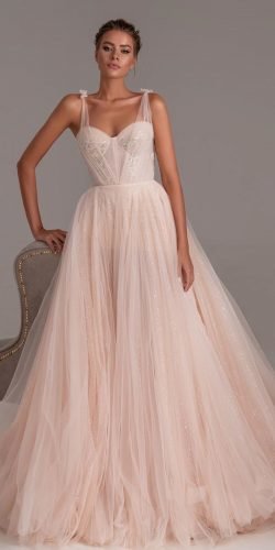 peach beach wedding dress