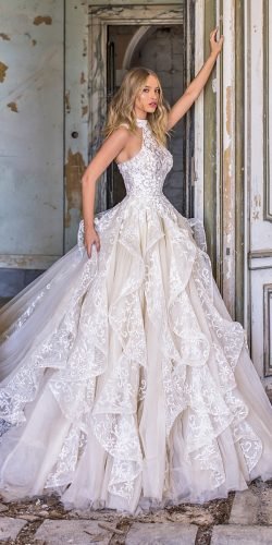 wona wedding dresses ball gown halter neckline lace anita 2020