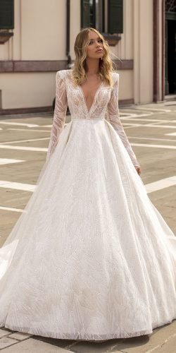  wona wedding dresses princess with long sleeves sequins diamond