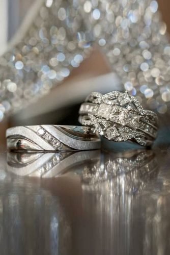 Diamond Bridal Set 1 3 4 Ct Tw Princess Round 14k White Gold