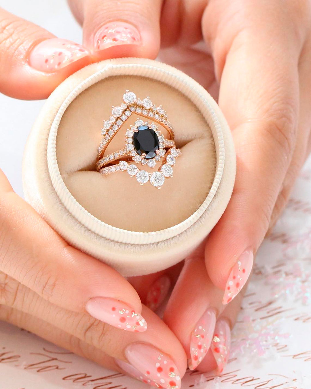 average price of wedding ring oval black diamond