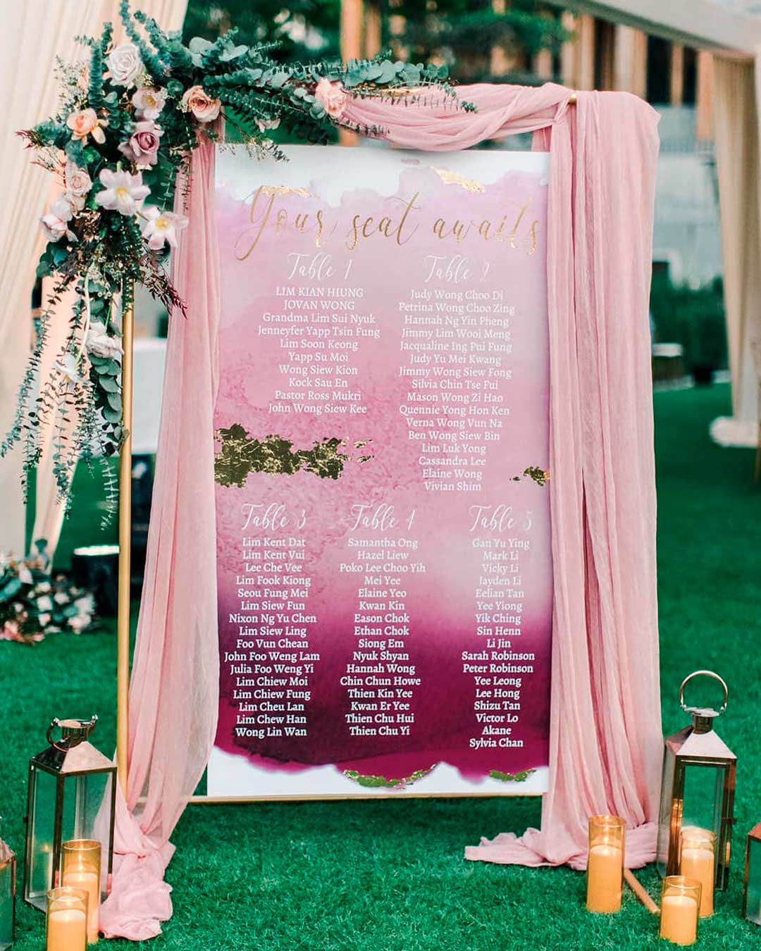 best wedding reception seating layouts rose gold flowers