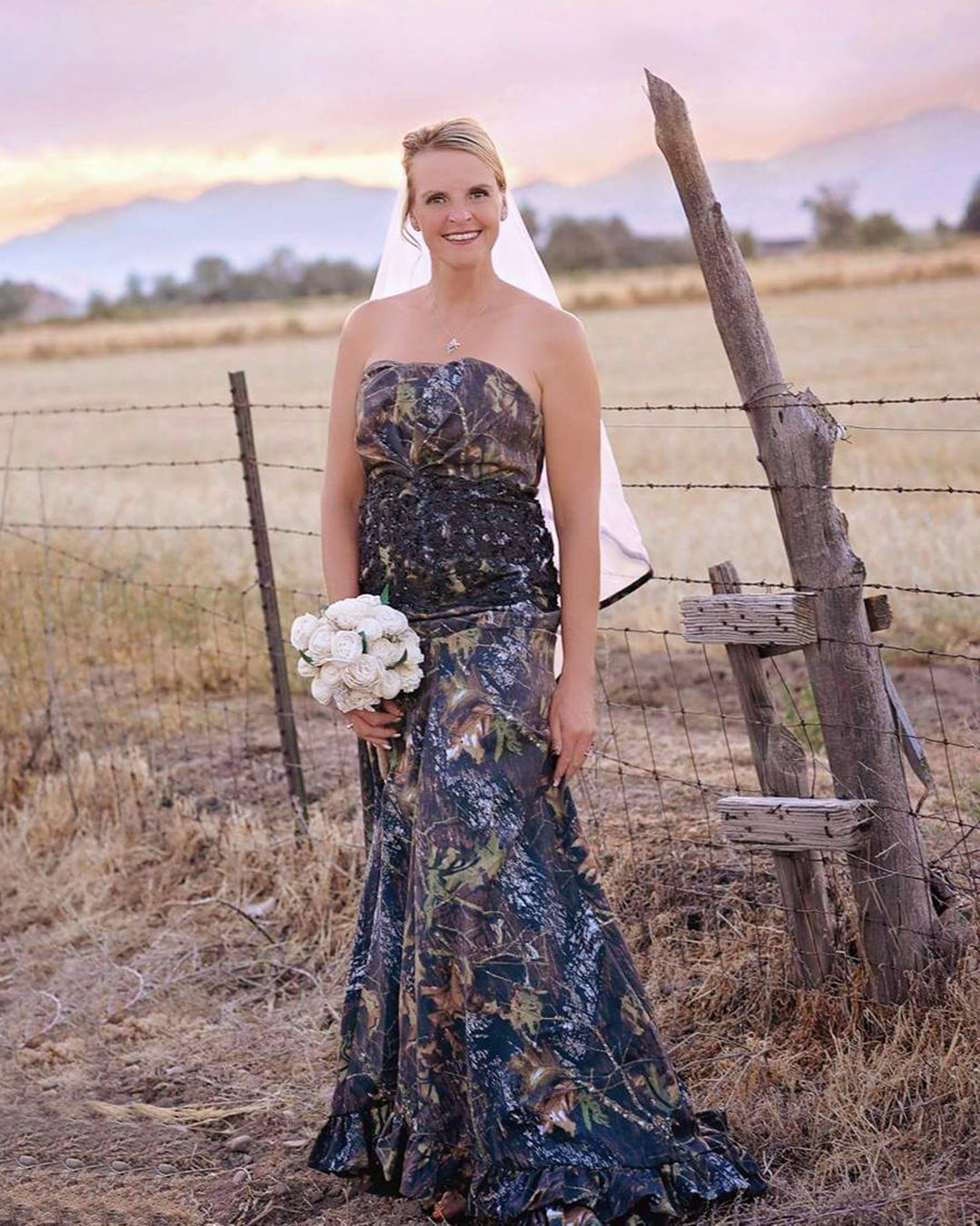 camo wedding dresses a line strapless camouflage country sammyg photography