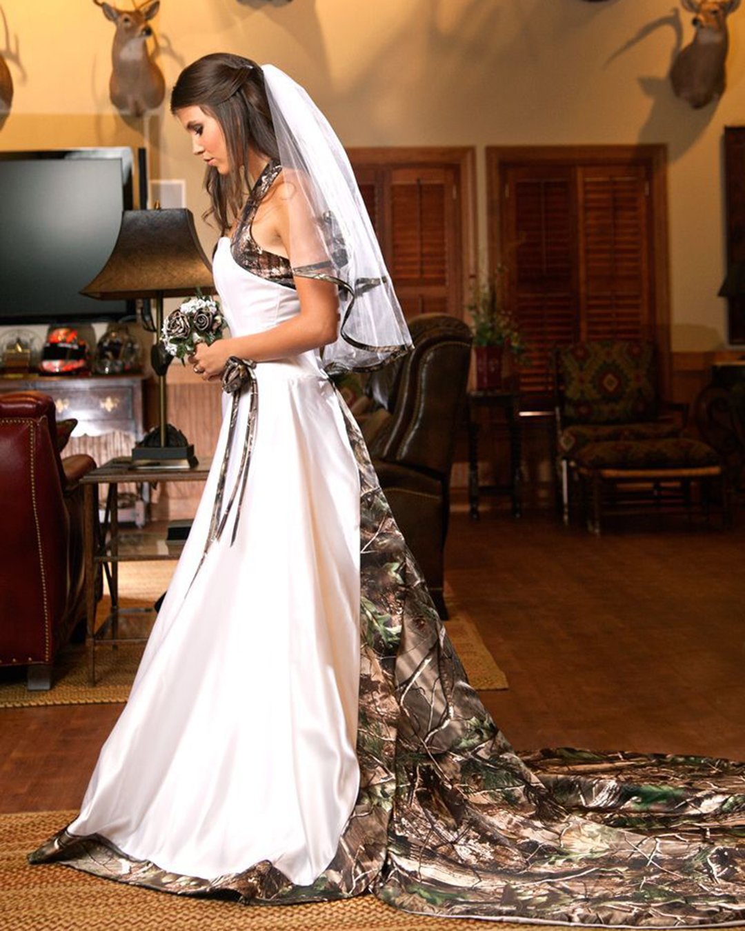 camo wedding dresses a line with mossy oak realtree