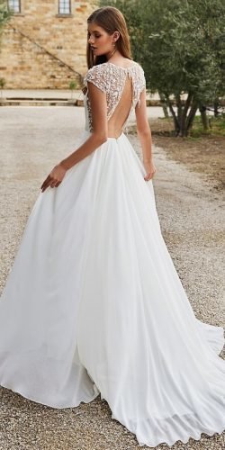  cheap wedding dresses a line open back with cap sleeves jennyyoonyc