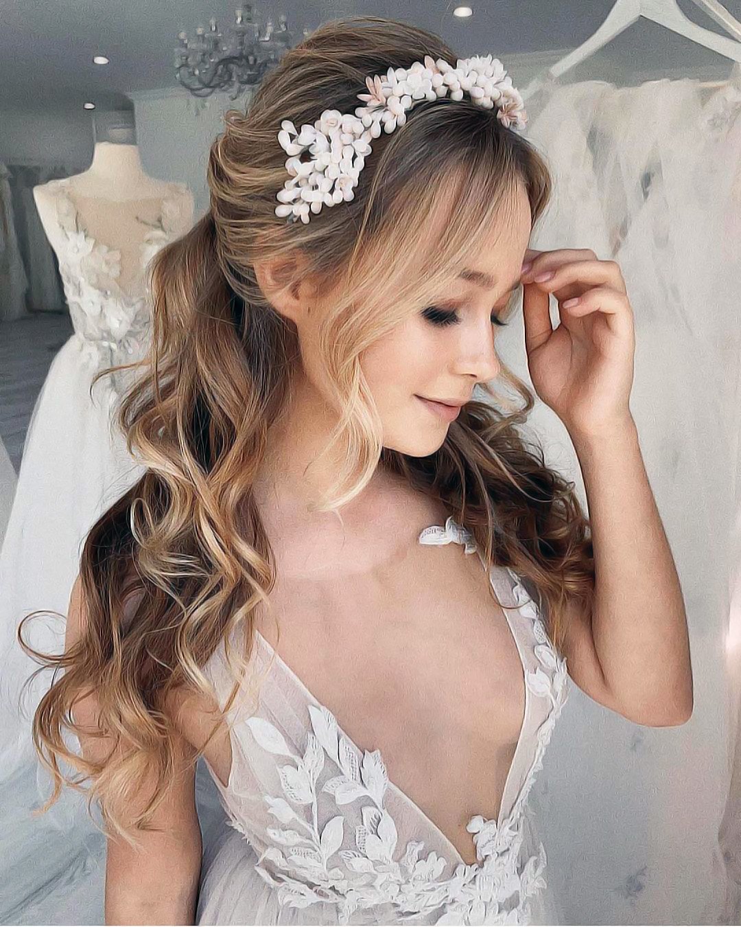 Wedding Hairstyles With Flower Crown Half Up Half Down Inspiration Beatrix Foods Wedding Wedding Hairstyles With Flower Crown Half Up Half Down Inspiration Beatrix Foods Wedding