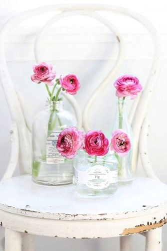 mason jars wedding centerpieces decor with bright flowers