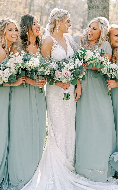 mint wedding dress