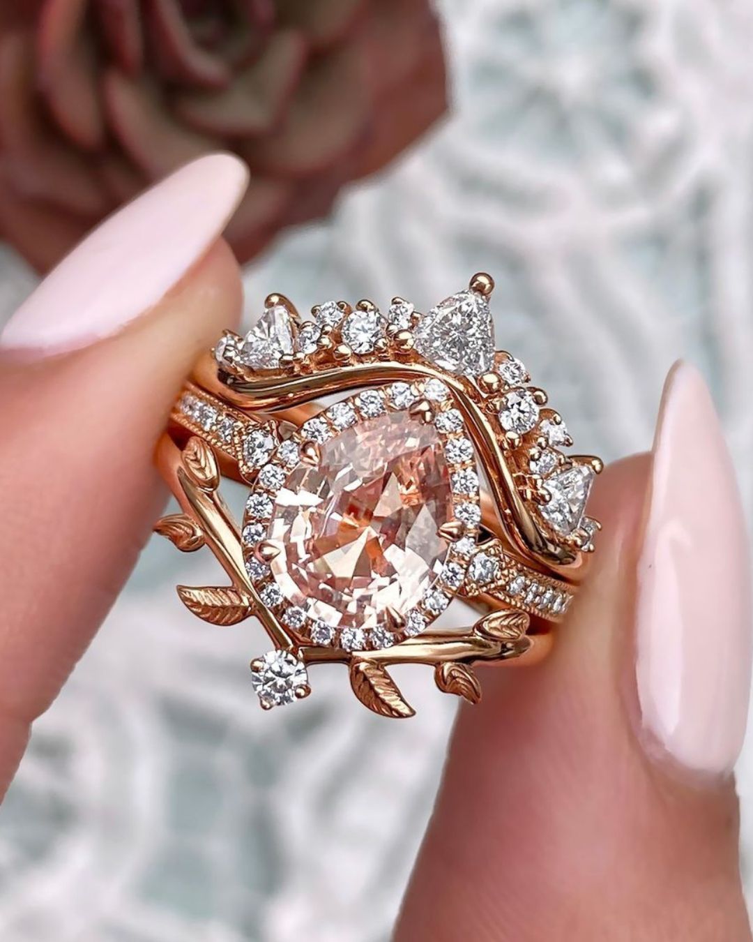 morganite engagement rings with amazing details